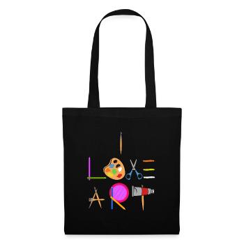 Artist Shirt For Painters "I Love Art" Tools - Tote Bag - black - Front
