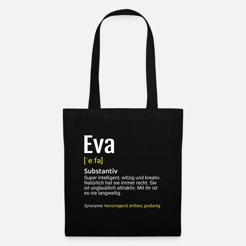 Eva Name Definition - Stoffbeutel - Schwarz