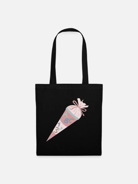 Schultüte Rosa - Stoffbeutel - Schwarz