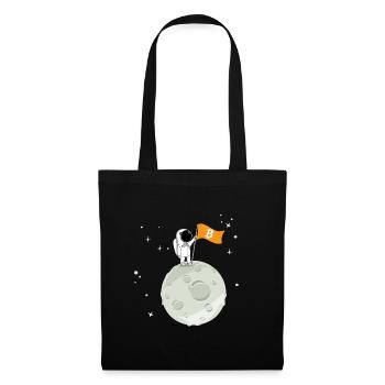 BTC to the moon - Stoffbeutel - Schwarz - Vorne