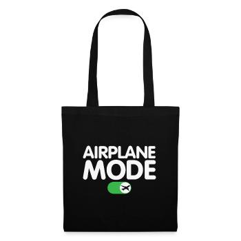 Flugzeugmodus auf lustigem Pilotendesign - Stoffbeutel - Schwarz - Vorne