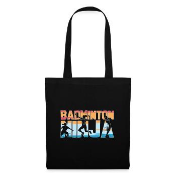 Badminton Ninja Badminton Spieler - Stoffbeutel - Schwarz - Vorne