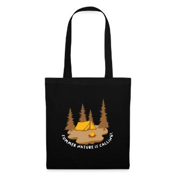 Camping Adventure Hiking Quote Summer Nature Is Ca - Tote Bag - black - Front