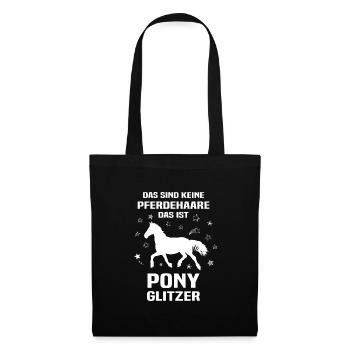 Pony Glitzer - Stoffbeutel - Schwarz - Vorne