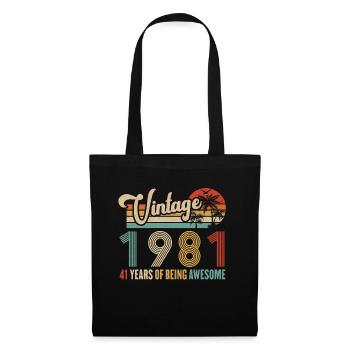 Vintage 1981 Anniversary 41 years to be Awesome - Tote Bag - black - Front