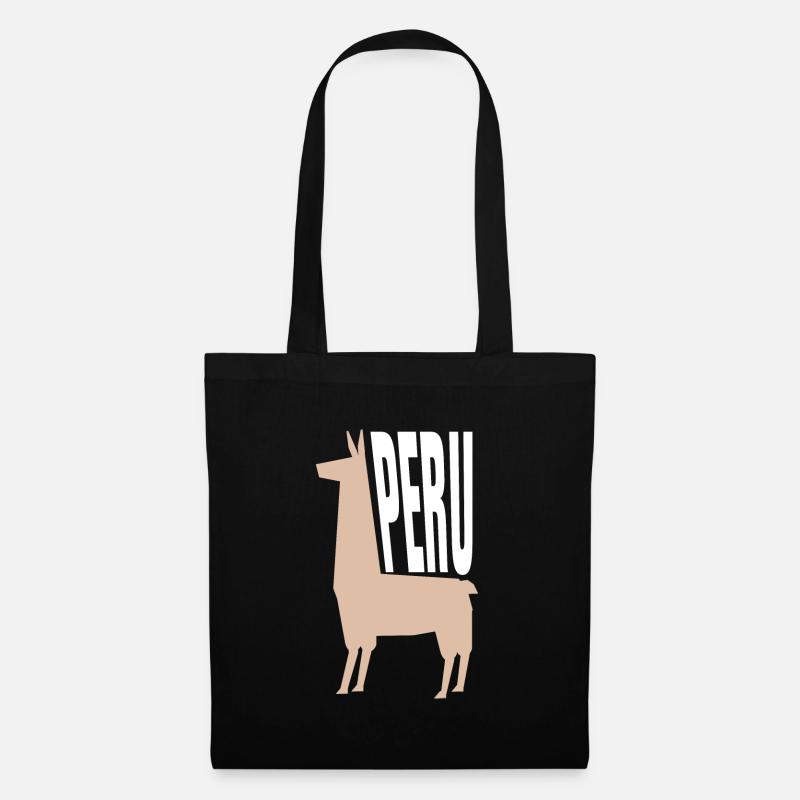 Lama du Pérou - Sac en tissu - noir