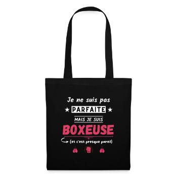 Je ne suis pas parfaite mais je suis boxeuse - Sac en tissu - noir - Devant