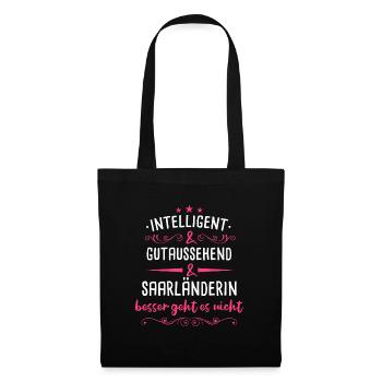 Saarland Saarländerin Saarländer Spruch - Stoffbeutel - Schwarz - Vorne