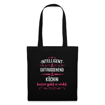 Koch Köchin Chefkoch kochen Küche Beruf Spruch - Stoffbeutel - Schwarz - Vorne