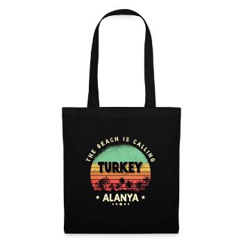 Design de plage vintage Alanya Turquie - Sac en tissu - noir - Devant
