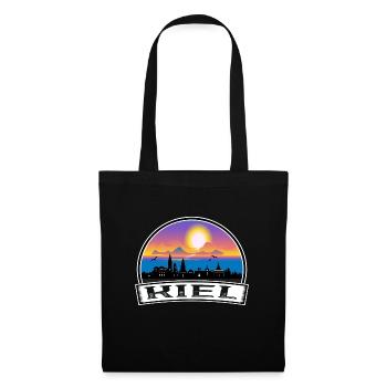 Kiel Germany Skyline Vintage Sunset Travel Souveni - Tote Bag - black - Front