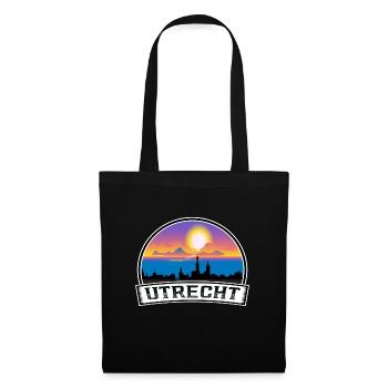 Utrecht Netherlands Skyline Vintage Sunset Travel - Tote Bag - black - Front