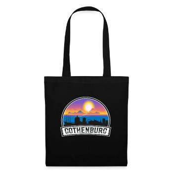 Göteborg Suède Skyline Vintage Sunset Travel So - Sac en tissu - noir - Devant
