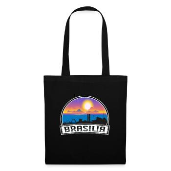 Brasilia Brazil Skyline Vintage Sunset Travel Souv - Tote Bag - black - Front
