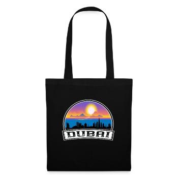 Dubai Uae Skyline Vintage Sunset Travel Souvenir - Tote Bag - black - Front