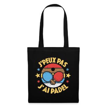 Je Peux Pas J'ai Padel Joueur Tennis Paddle Cadeau - Sac en tissu - noir - Devant