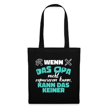 Großvater Humorvoll Statement Opa Enkelkind - Stoffbeutel - Schwarz - Vorne