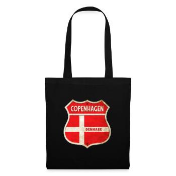 Copenhagen Denmark Coat of Arms Flags Design - Tote Bag - black - Front