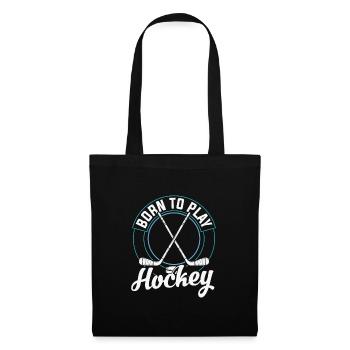Eishockey Zitat Eishockey geboren, um Hockey zu spielen - Stoffbeutel - Schwarz - Vorne