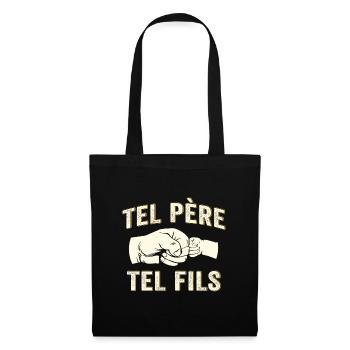 Tel père tel fils cadeau papa et fils - Sac en tissu - noir - Devant