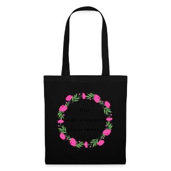 Une aide soignante formidable - couronne de fleurs - Sac en tissu - noir - Devant