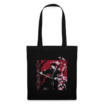 Fleur de cerisier - Sac en tissu - noir - Devant