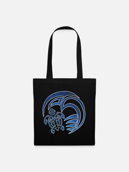 Turtle, ocean and starry sky - Tote Bag - black