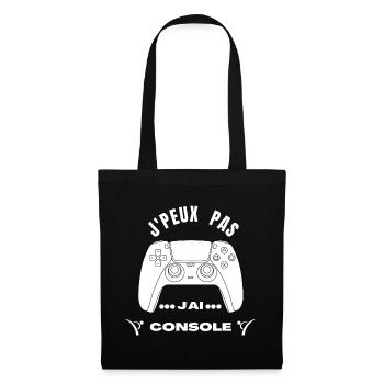 J’peu Pas j’Ai Console - Sac en tissu - noir - Devant