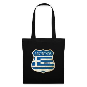 Zakynthos Grèce Armoiries Drapeaux Design - Sac en tissu - noir - Devant