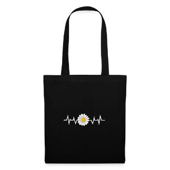 Flower Daisy Heartbeat - Tote Bag - black - Front