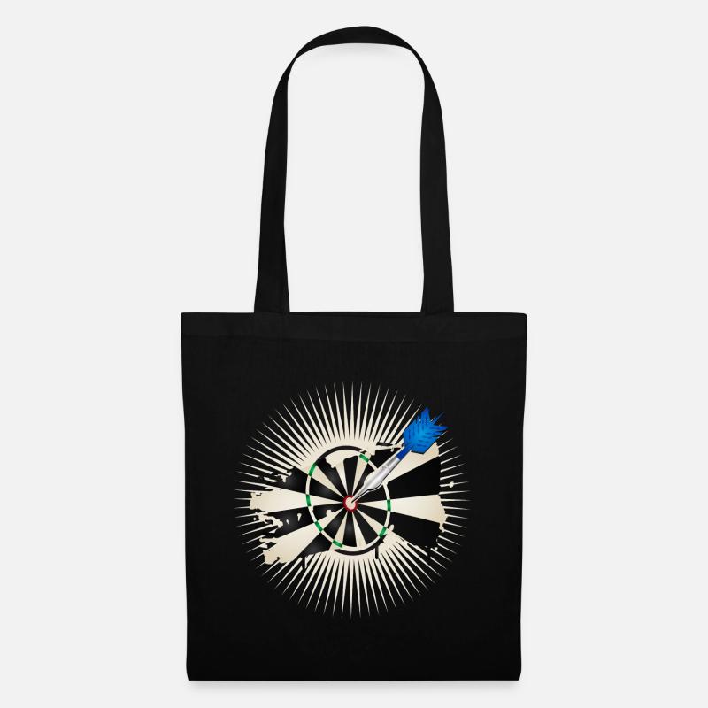jeu de fléchettes radiant avec flèche de fléchette bleue - Sac en tissu - noir