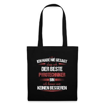 Pyrotechniker Feuerwerk Pyro Sprengmeister Spruch - Stoffbeutel - Schwarz - Vorne