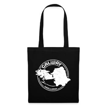 Comté de Galway en Irlande | Timbre de contour de carte - Sac en tissu - noir - Devant