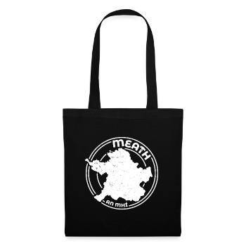 Comté de Meath Irlande | Timbre de contour de carte - Sac en tissu - noir - Devant