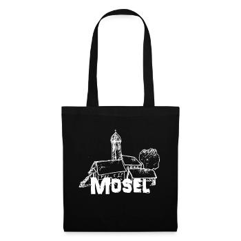 Mein Mosel Logo weiß - Stoffbeutel - Schwarz - Vorne