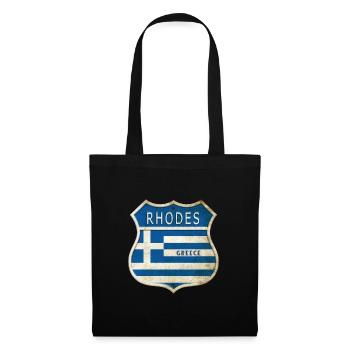 Rhodes Greece Coat of Arms Flags Design - Tote Bag - black - Front