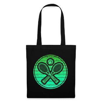 Raquettes de tennis croisées et balle de tennis - Retro Green - Sac en tissu - noir - Devant