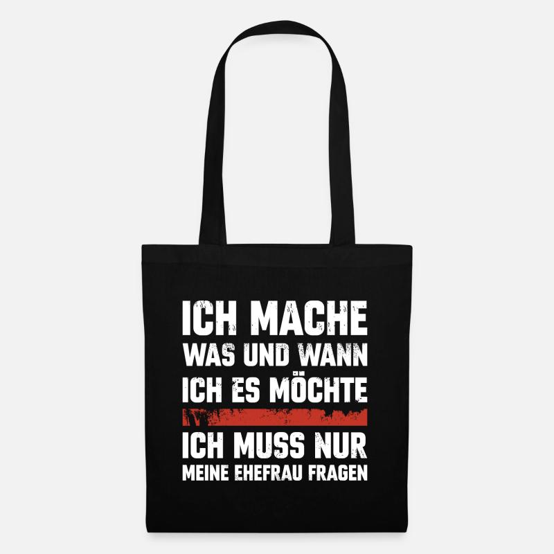 Lustiger Spruch Ehemann Ehefrau Geschenk Hochzeit - Stoffbeutel - Schwarz