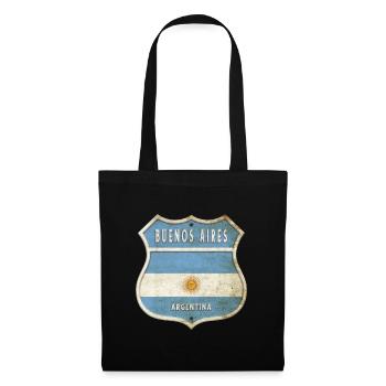Buenos Aires Argentinien Wappen Flaggen Design - Stoffbeutel - Schwarz - Vorne