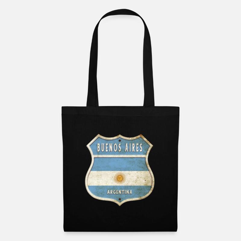Buenos Aires Argentinien Wappen Flaggen Design - Stoffbeutel - Schwarz