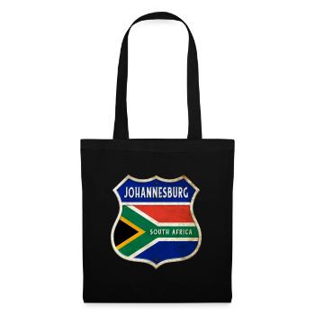 Johannesburg Südafrika Wappen Flaggen Design - Stoffbeutel - Schwarz - Vorne