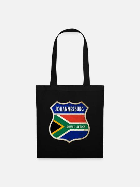 Johannesburg Südafrika Wappen Flaggen Design - Stoffbeutel - Schwarz