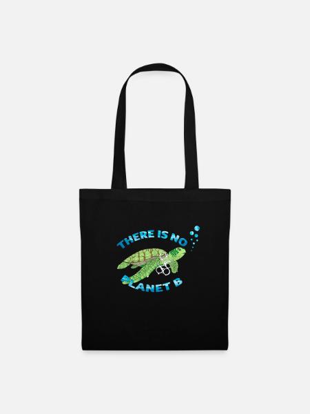 Keine Planet B Schildkröte - Stoffbeutel - Schwarz