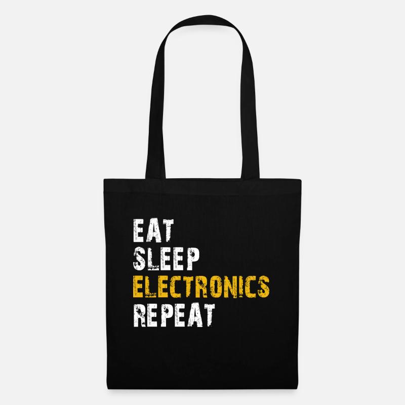 eat sleep electronics repeat - Tote Bag - black