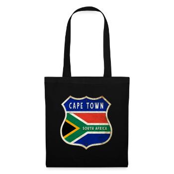 Kapstadt Südafrika Wappen Flaggen Design - Stoffbeutel - Schwarz - Vorne