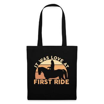 It Was Love at First Ride Horses Horse Rider - Stoffbeutel - Schwarz - Vorne