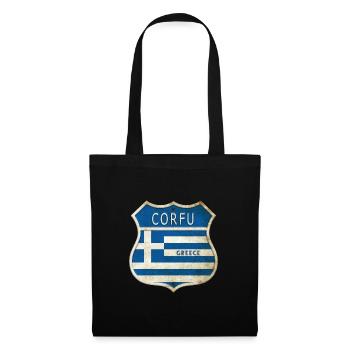 Corfou Grèce Armoiries Drapeaux Design - Sac en tissu - noir - Devant