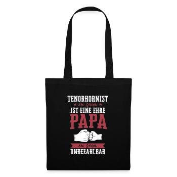 Tenorhorn Blasinstrument Tenorhornist Spruch - Stoffbeutel - Schwarz - Vorne