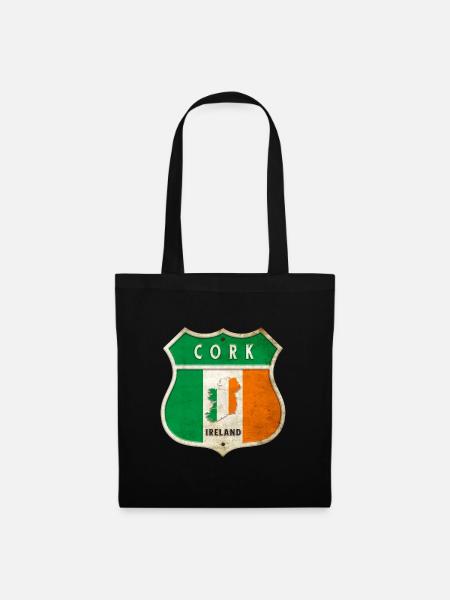 Cork Irland Wappen Flaggen Design - Stoffbeutel - Schwarz