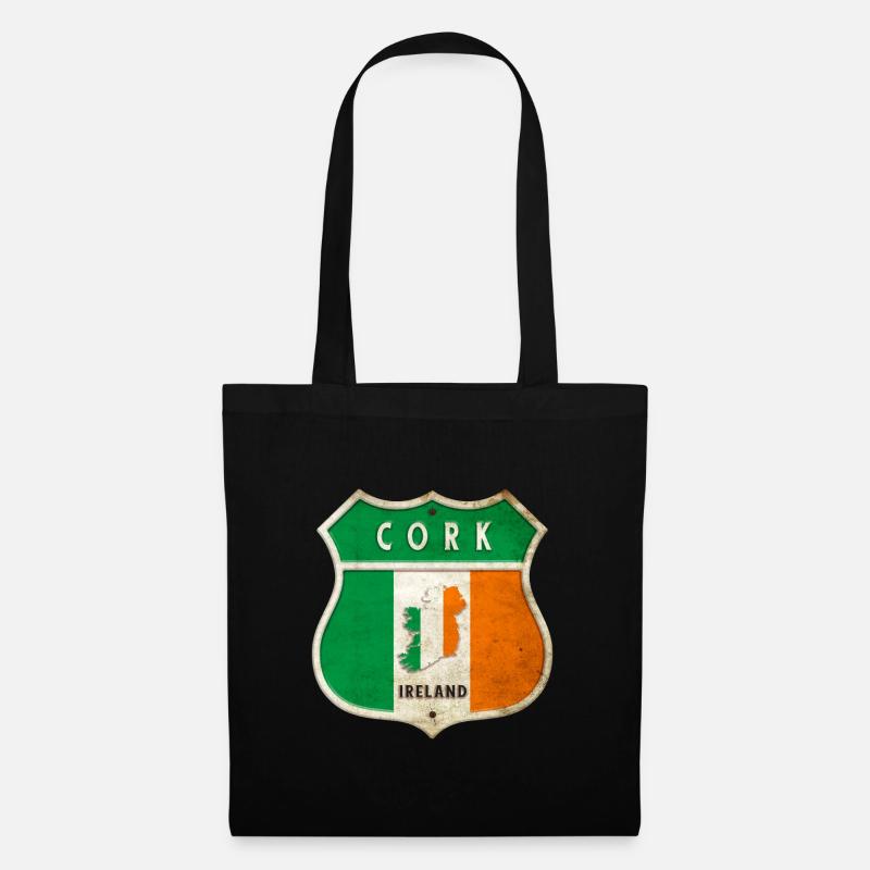 Cork Irland Wappen Flaggen Design - Stoffbeutel - Schwarz